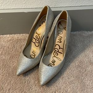 Sam Edelman Silver Metallic Heel Pumps - US 9.5